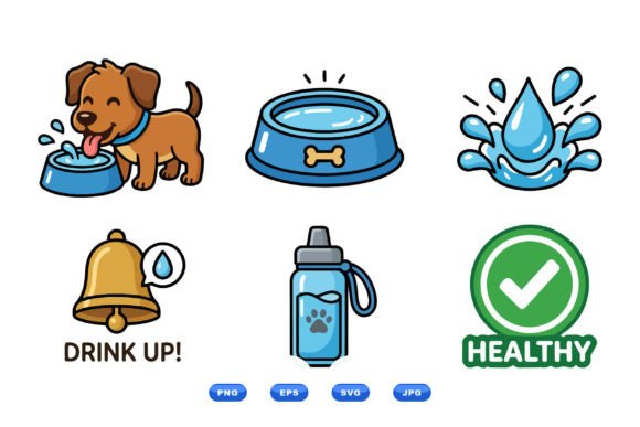 Cute Dog Drinking Water Icons: A Designer’s Review