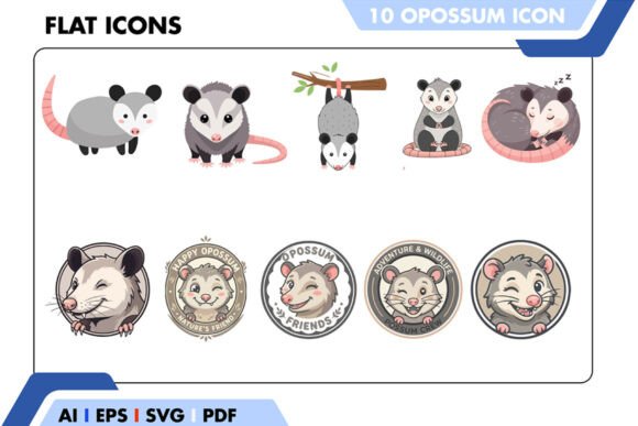 Cute Opossum Illustration Mascot Icons: A Designer’s Review