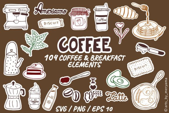 Review: 104 Coffee and Breakfast Stickers Bundle