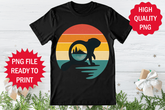 Review: Otter Retro Vintage Art T-shirt Design