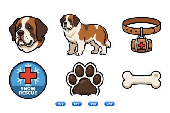 Review: Saint Bernard Dog Clipart Set for Embroidery
